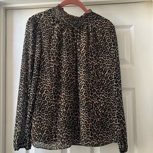 J.Crew size small smart, leopard print blouse, fully lined gorgeous blouse